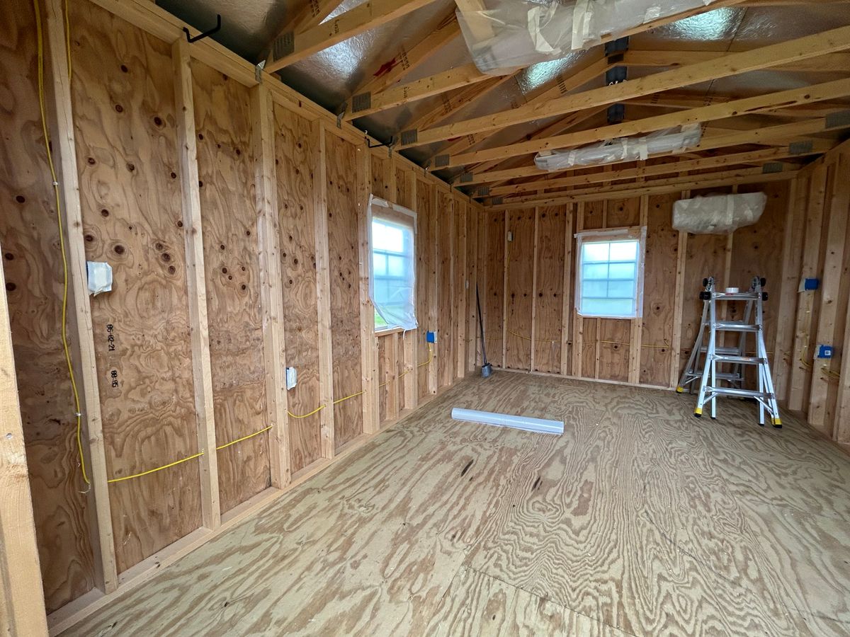 Spray Foam Storage sheds for CTE Roofing and Insulation in Dublin, GA