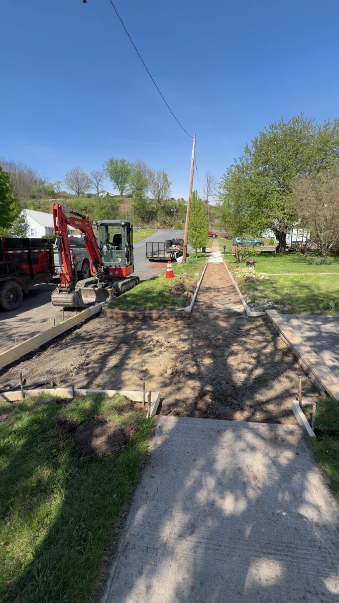 Concrete Sidewalk & Patio Construction for Tri County Enterprises in Danville, PA