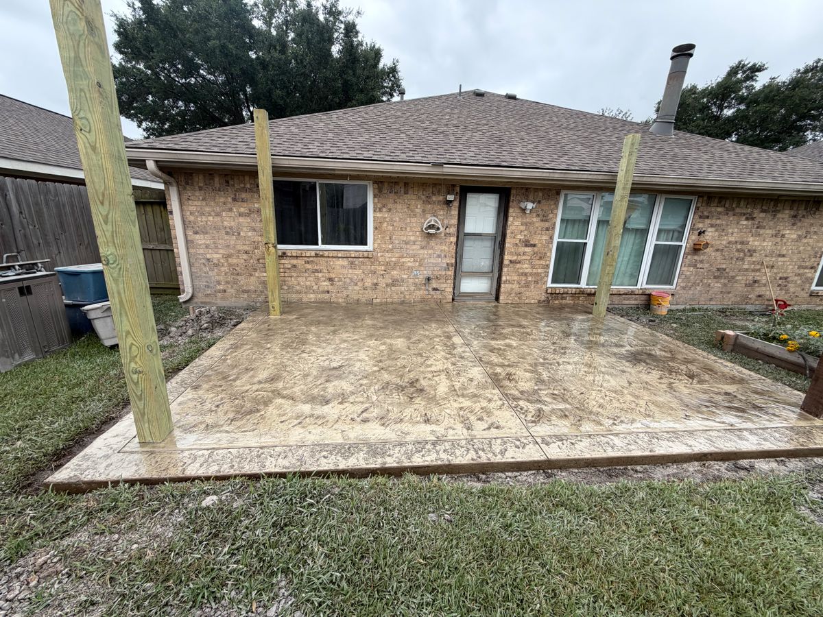 Stamped Concrete Installation for NG Concrete Services in Houston, TX