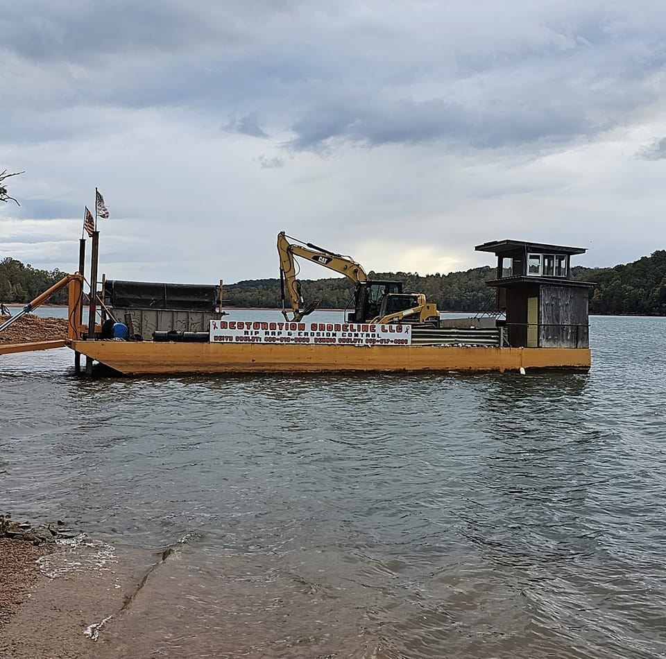 Shoreline Stabilization for Restoration Shoreline Norris Lake Rip Rap in Norris Lake, TN