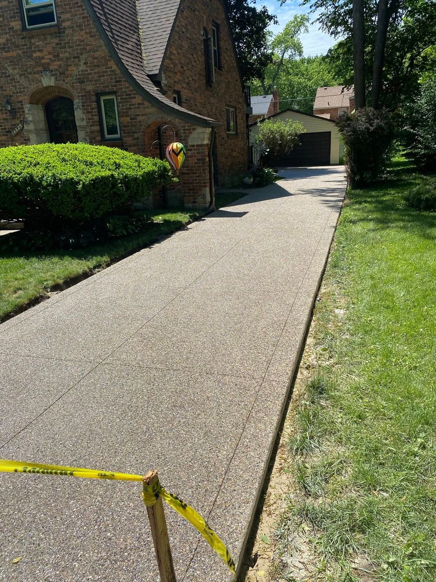 Concrete Sidewalk Installation for Deerbrook Construction in Pontiac, MI