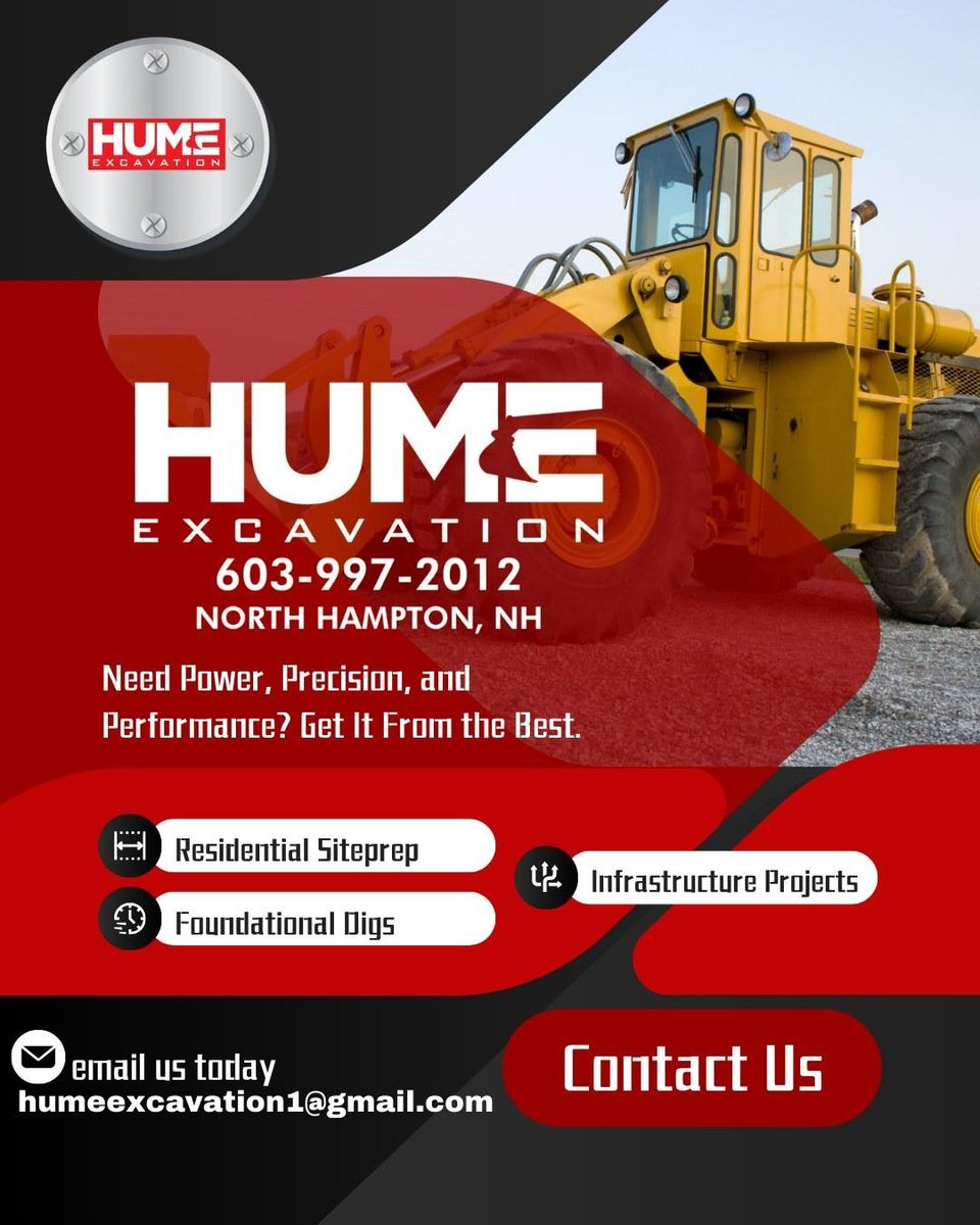 Residential & Commercial Excavation for Hume Excavation in North Hampton, NH