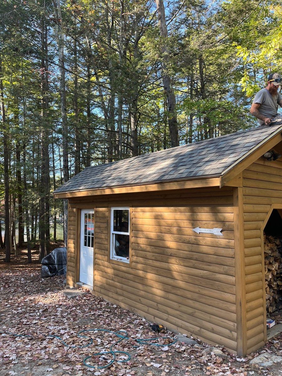 Cedar and Log Home Stain Refinishing for Jalbert Contracting LLC in Alton, NH