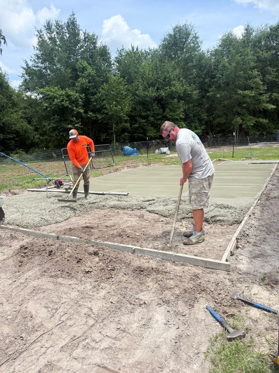 Concrete Slab Construction for Cameron Enterprises in Live Oak, FL