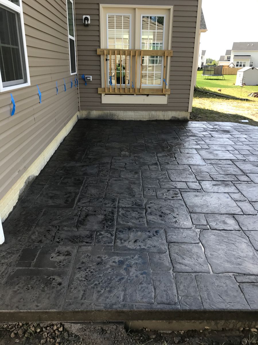 Stamped Concrete Installation for Lake Erie Companies in Grand River, OH
