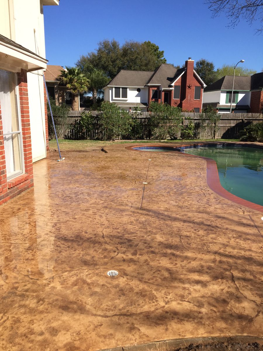 Stamped Concrete Installations for Texas Curb N Borders in Houston, TX