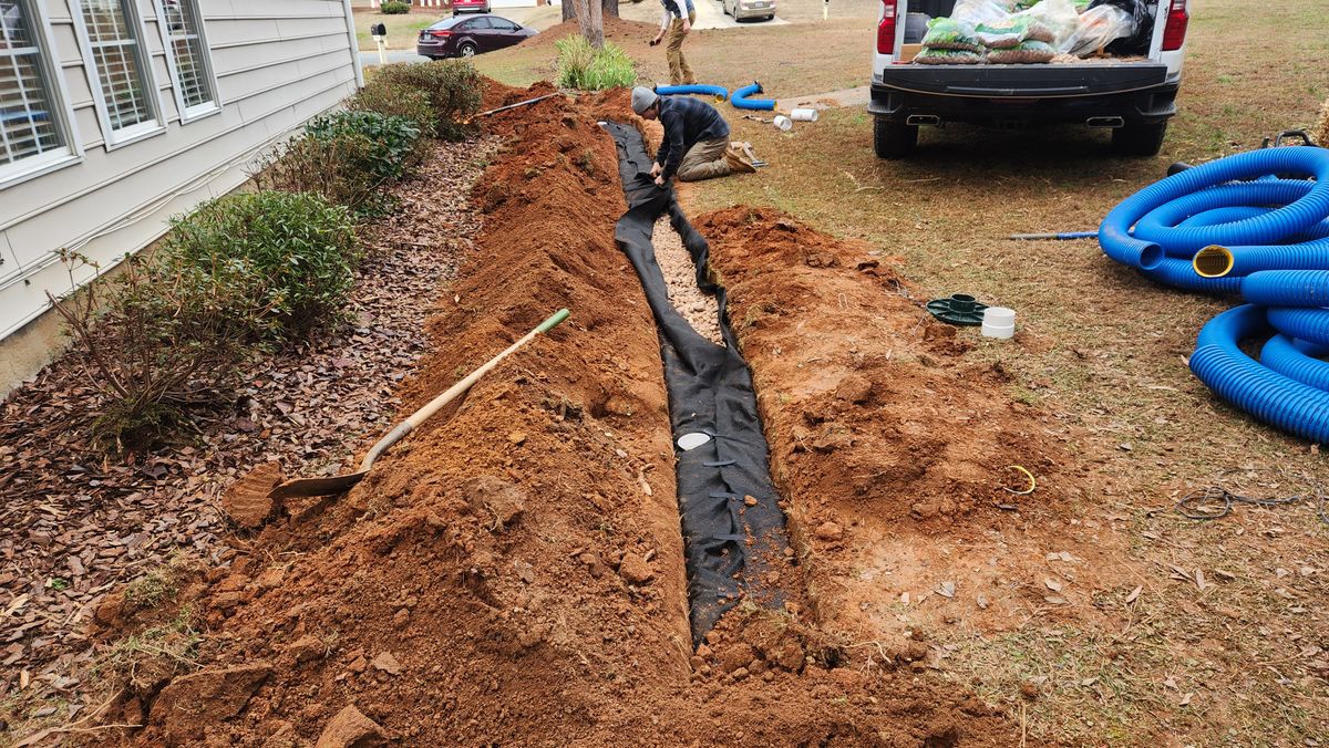 French Drains for Drain My lawn in Charlotte, NC
