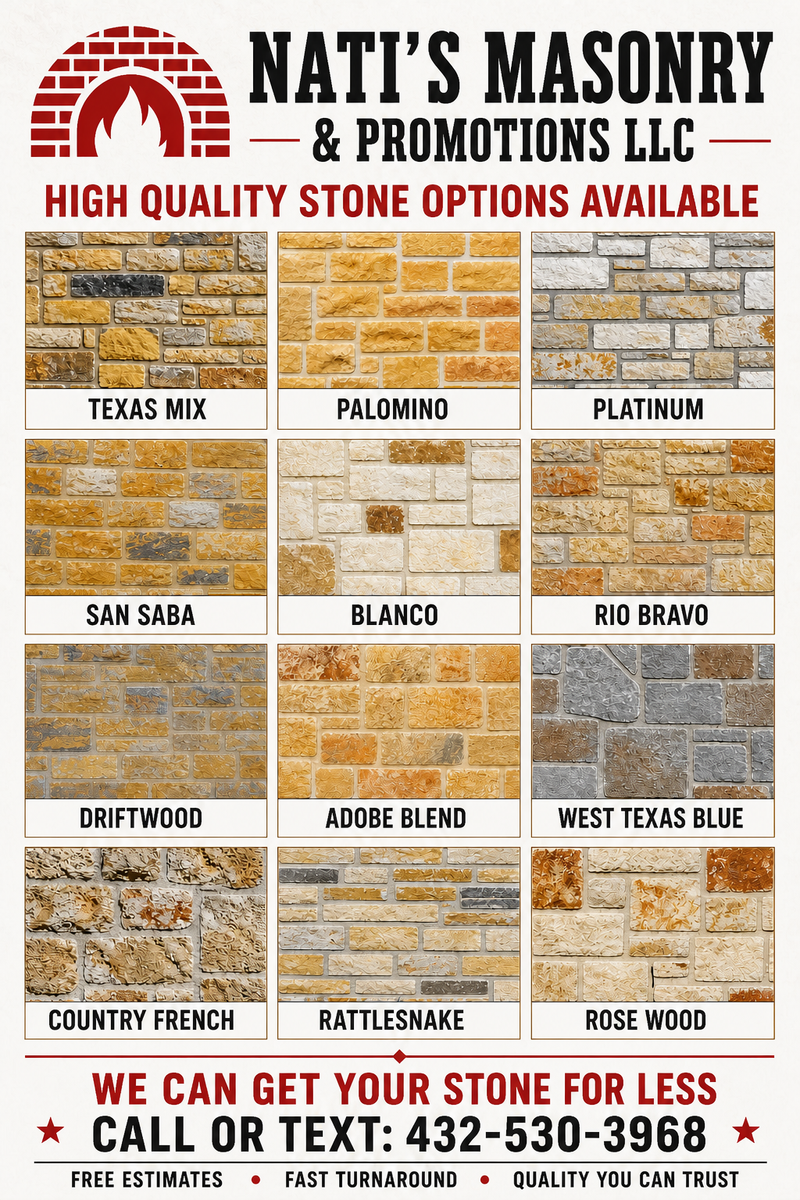 Masonry for Nati's Masonry & Promotions LLC in Odessa, TX