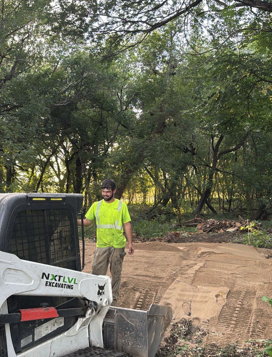 Land clearing for NXT LVL Excavating in New London, MN