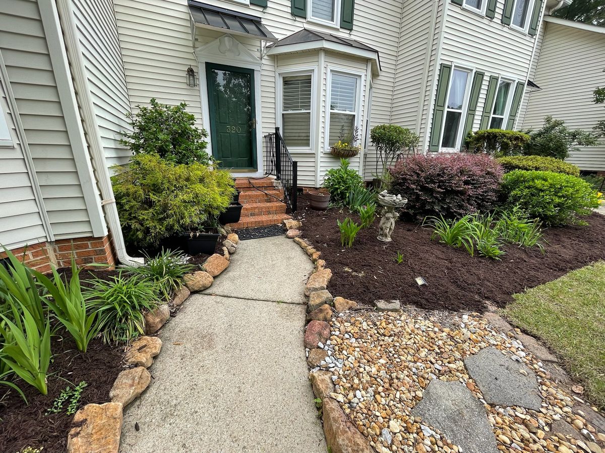 Mulch Installation for Down To Earth Tree and Landscaping in Greenville, SC