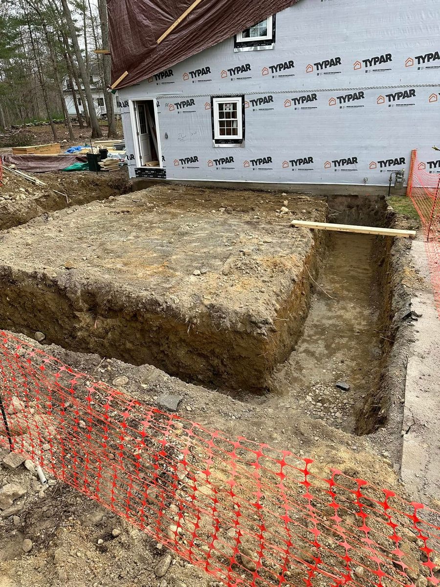 Foundation Digging for E. Gordon Construction in Dighton, MA
