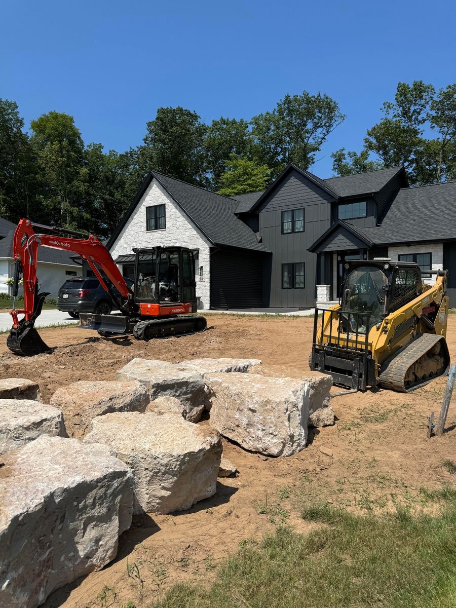 Retaining Wall Construction for Stitch's Landscape in Howard, WI