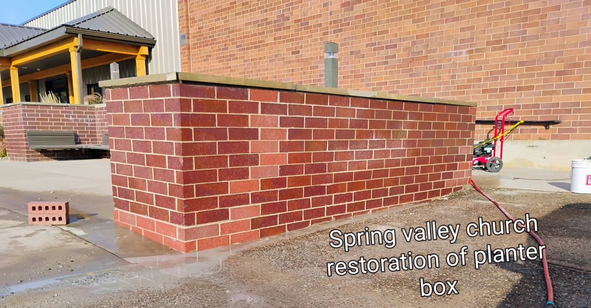 Brick Cleaning for To the Point Masonry in Spring Valley, WI