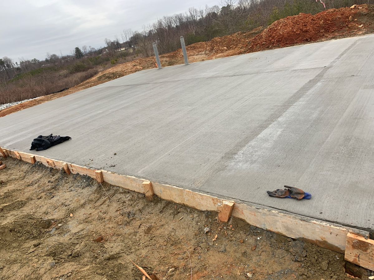 Concrete Slab Construction for Miilan Construction in Boonville, NC