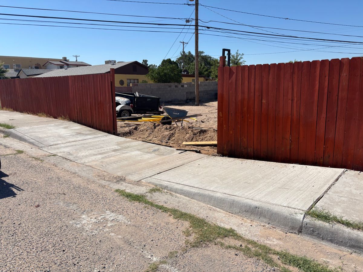 New Driveway w city inspection for Gordo’z Concrete & Maintenance in El Paso, TX