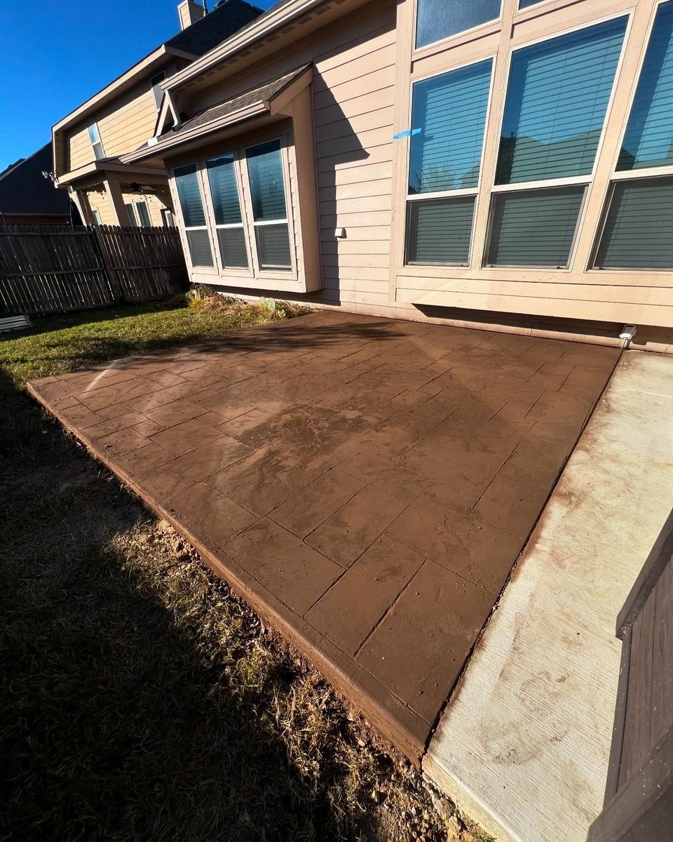 Stamped Concrete Installation for BW Concrete Contracting LLC in Fort Worth, TX