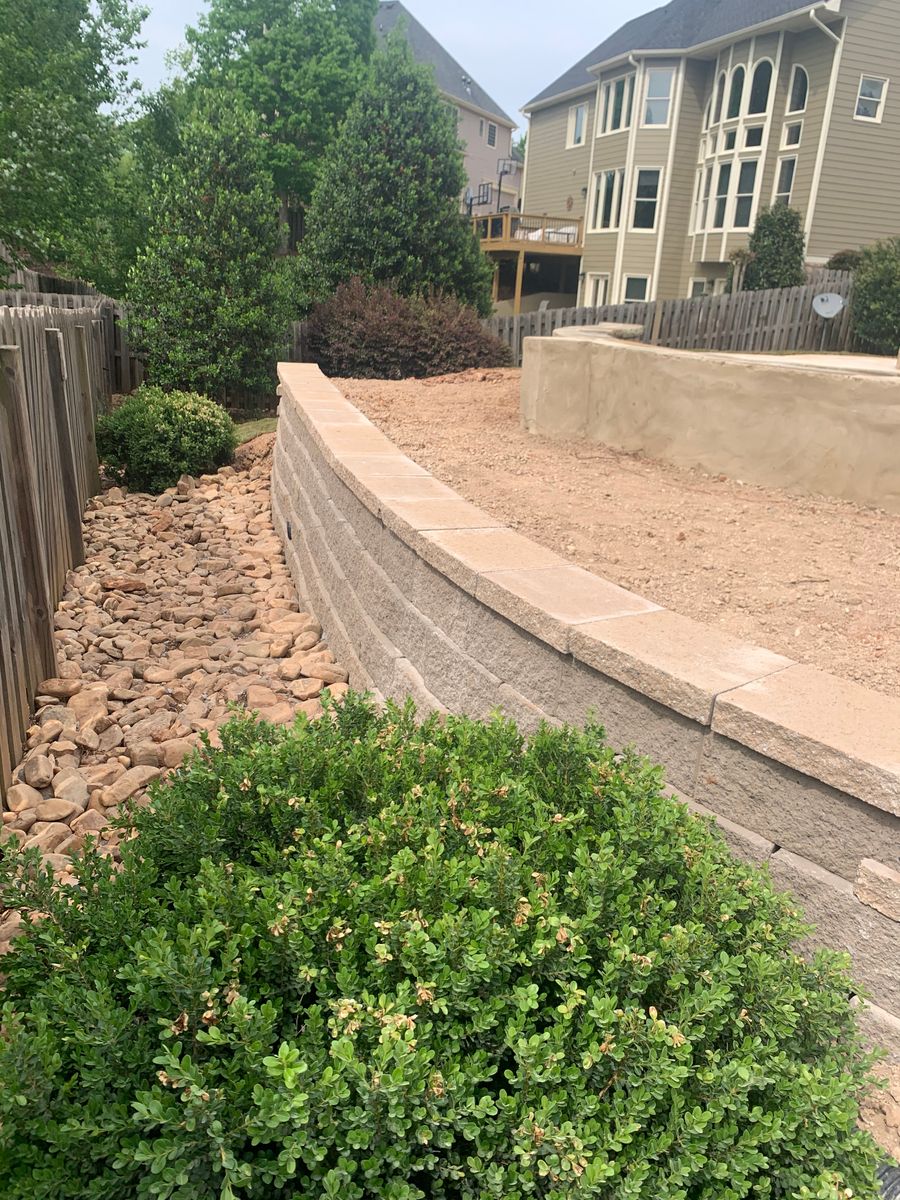 Retaining Wall Construction for Galloway Landscaping in Acworth, GA