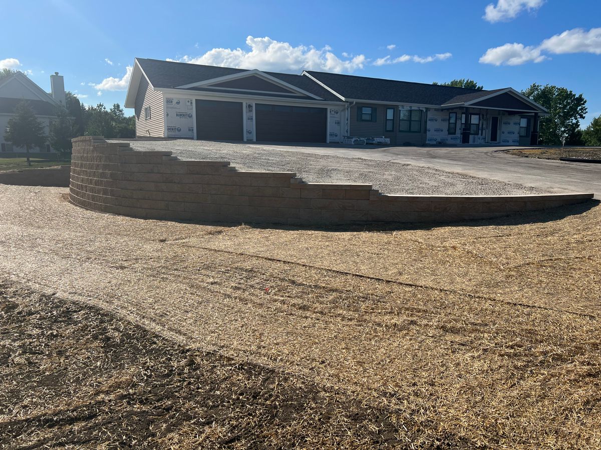 Retaining Wall Construction for Dahl's Landscape & Design in Waukesha, WI