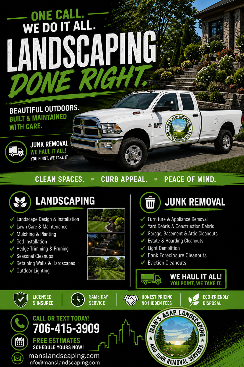 Junk Removal for Man's Asap Landscaping and Handyman Services LLC in Lagrange, GA