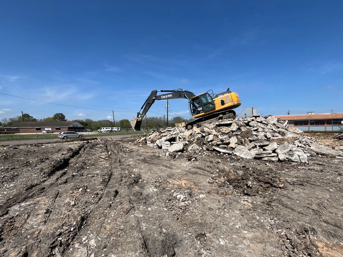 Land clearing for South Coast Concrete n Demolition in Alvin, TX