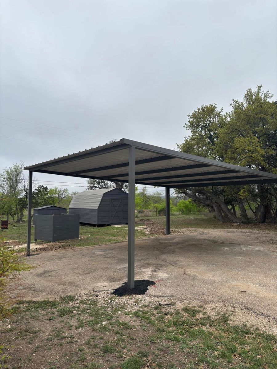 Carports for Twisted K Construction in Center Point, TX