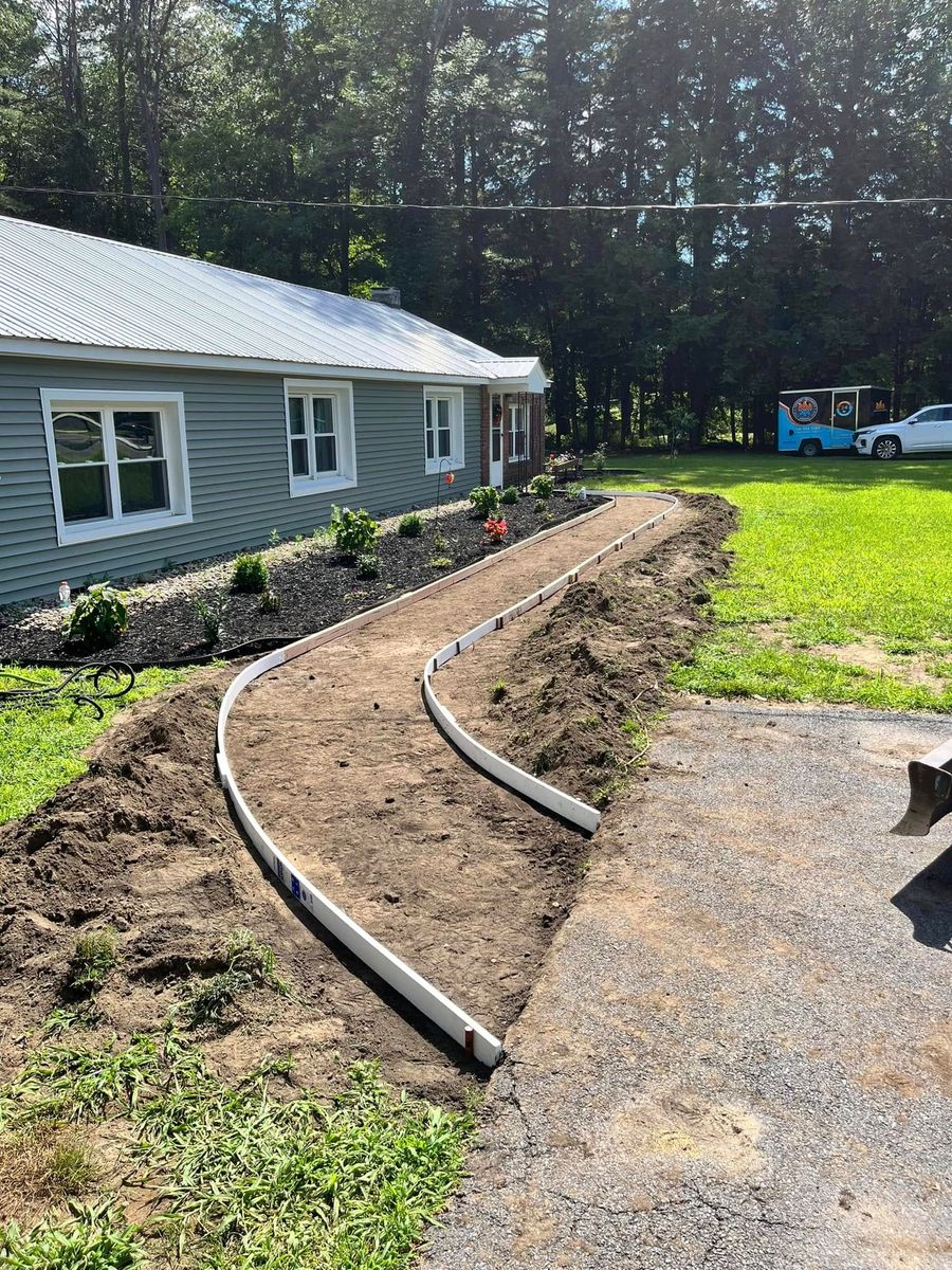 Sidewalk Installation for LeClaire Flatworx in Bomoseen, VT