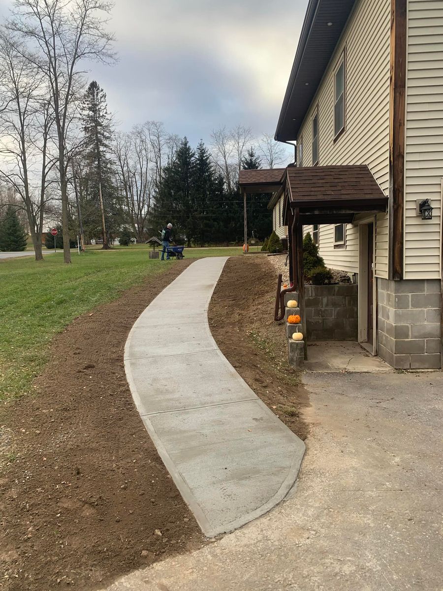 Sidewalk Installation for LeClaire Flatworx in Bomoseen, VT