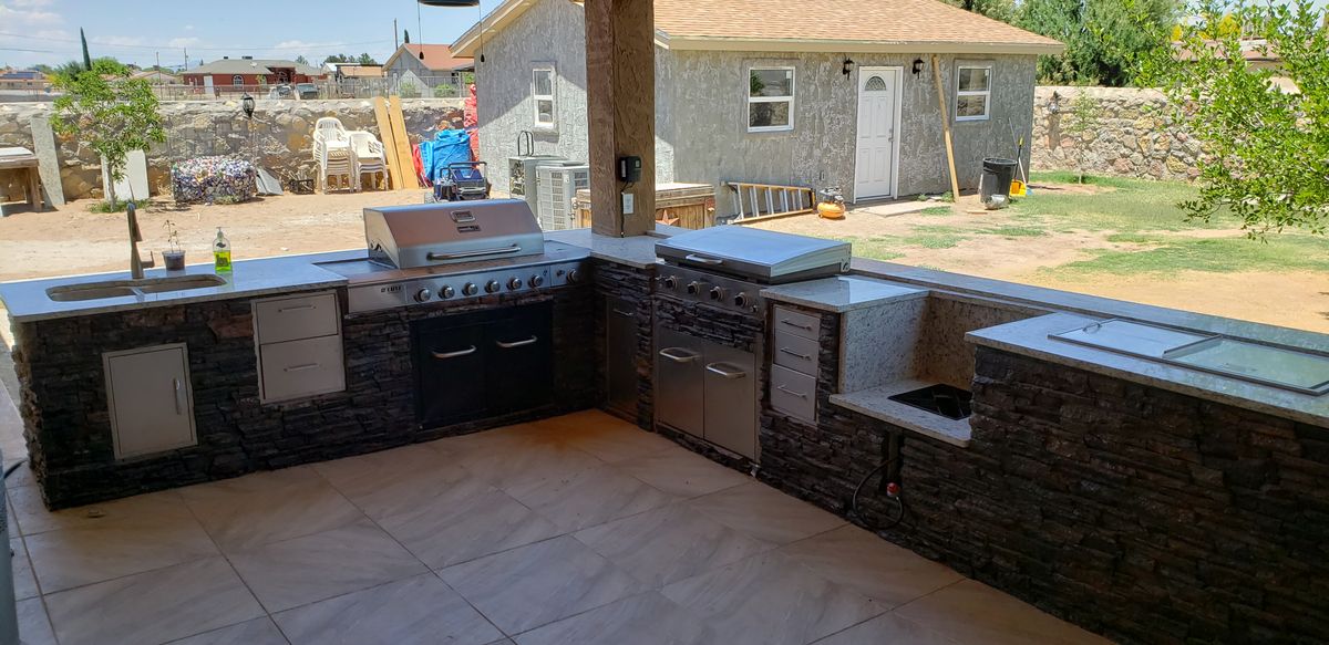 Backyard and Porch for BDR Innovations in El Paso, TX