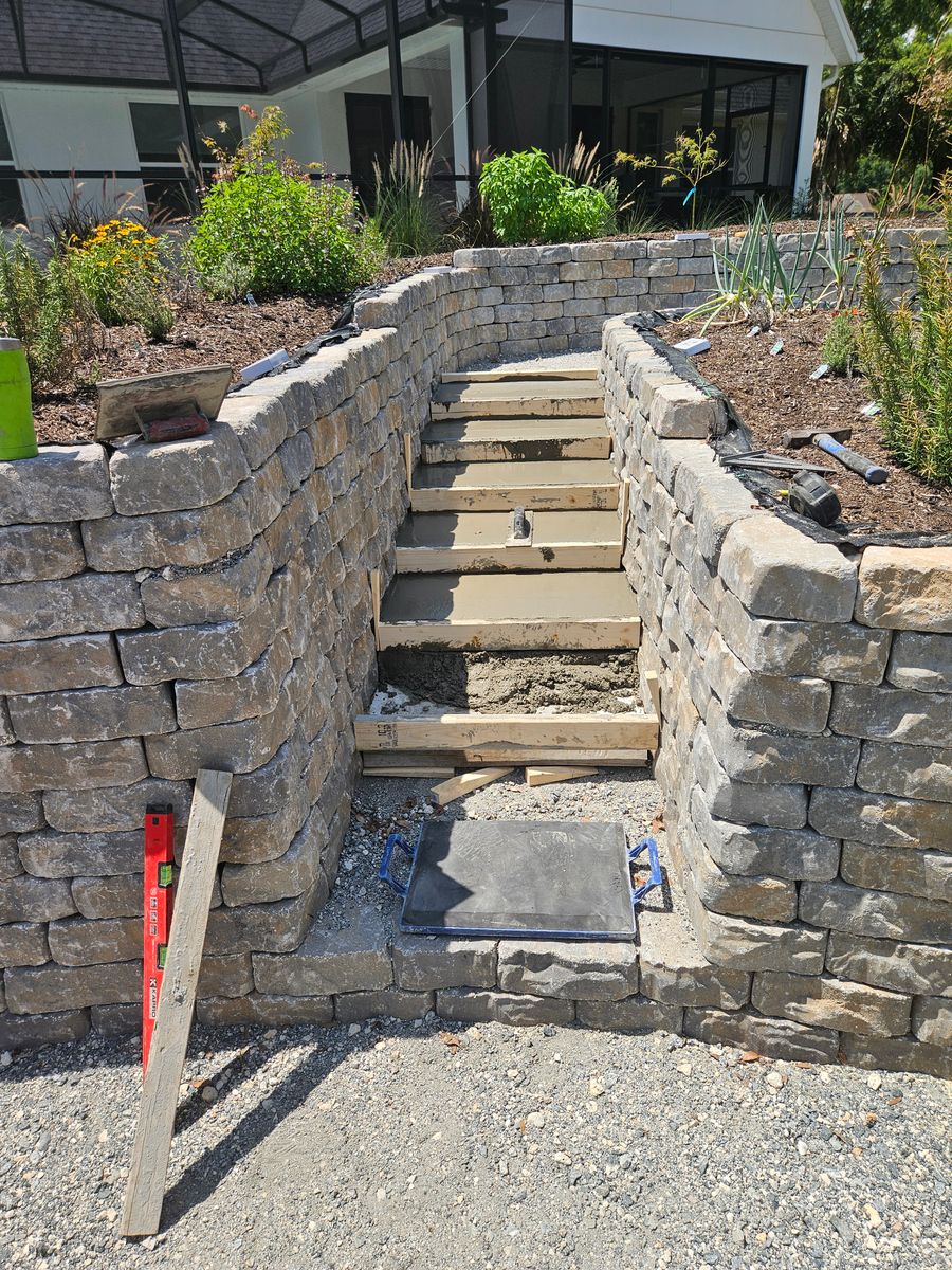 Retaining Wall Construction for Clark Masonry in Lake County, FL