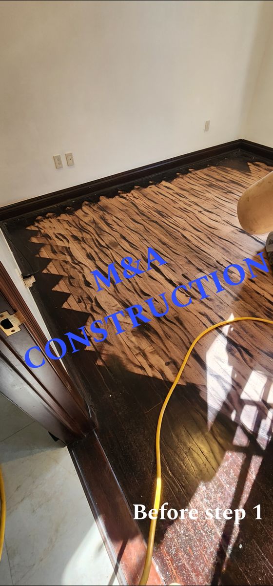 Wood floor restoration for M&A Construction in Southwest Ranches, FL