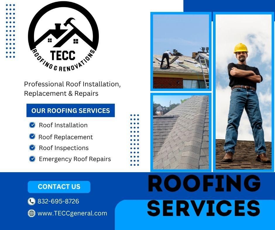 Roofing for TECC Roofing & Renovations in Harris County, TX