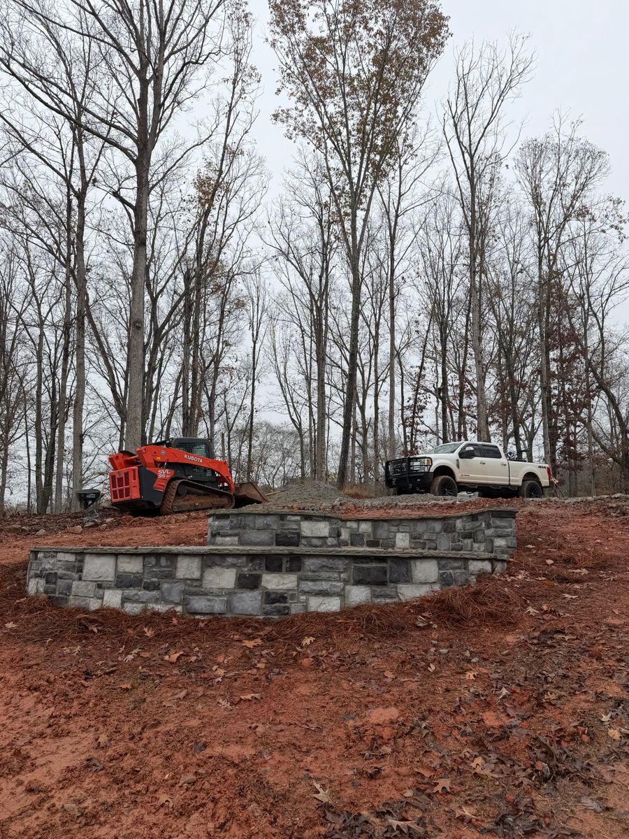 Retaining Wall Construction for Jameson’s Landscaping & Pressure Washing in Eatonton, GA