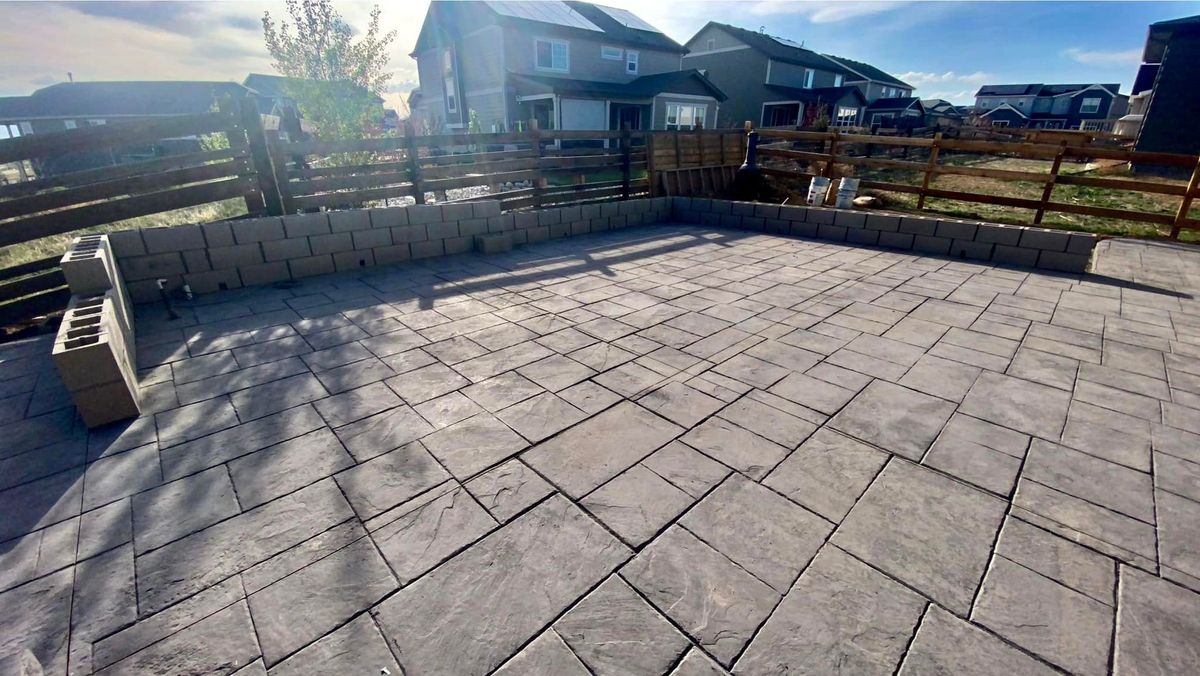 Stamped Concrete Installation for B&M Concrete LLC in Longmont, CO