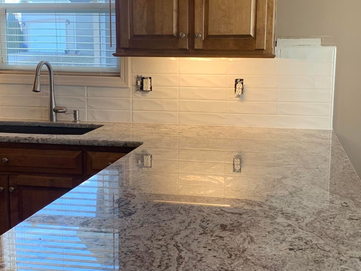 Kitchen Counter Tiling for Zenus Custom Tile in Kansas City, MO