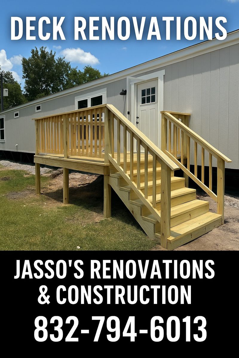Patio and Deck for Jasso’s Renovation and Construction LLC in Houston, TX