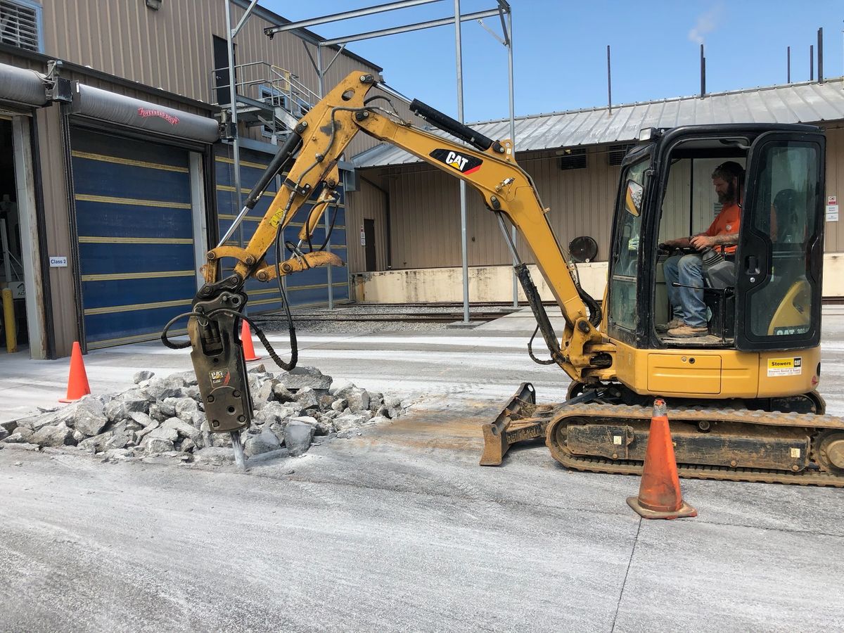 Rock hammering for McBryar Excavation in Trenton, GA