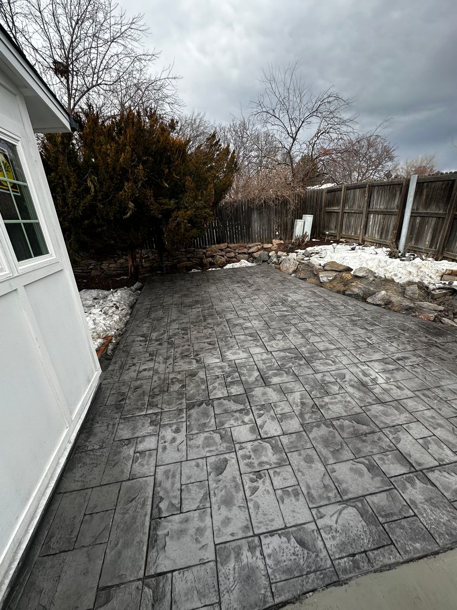 Stamped Concrete Installation for B&M Concrete LLC in Longmont, CO