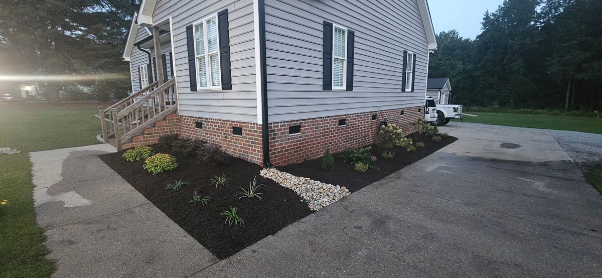 Mulch/pine Straw Installation for Natures Accent in Wilson, NC