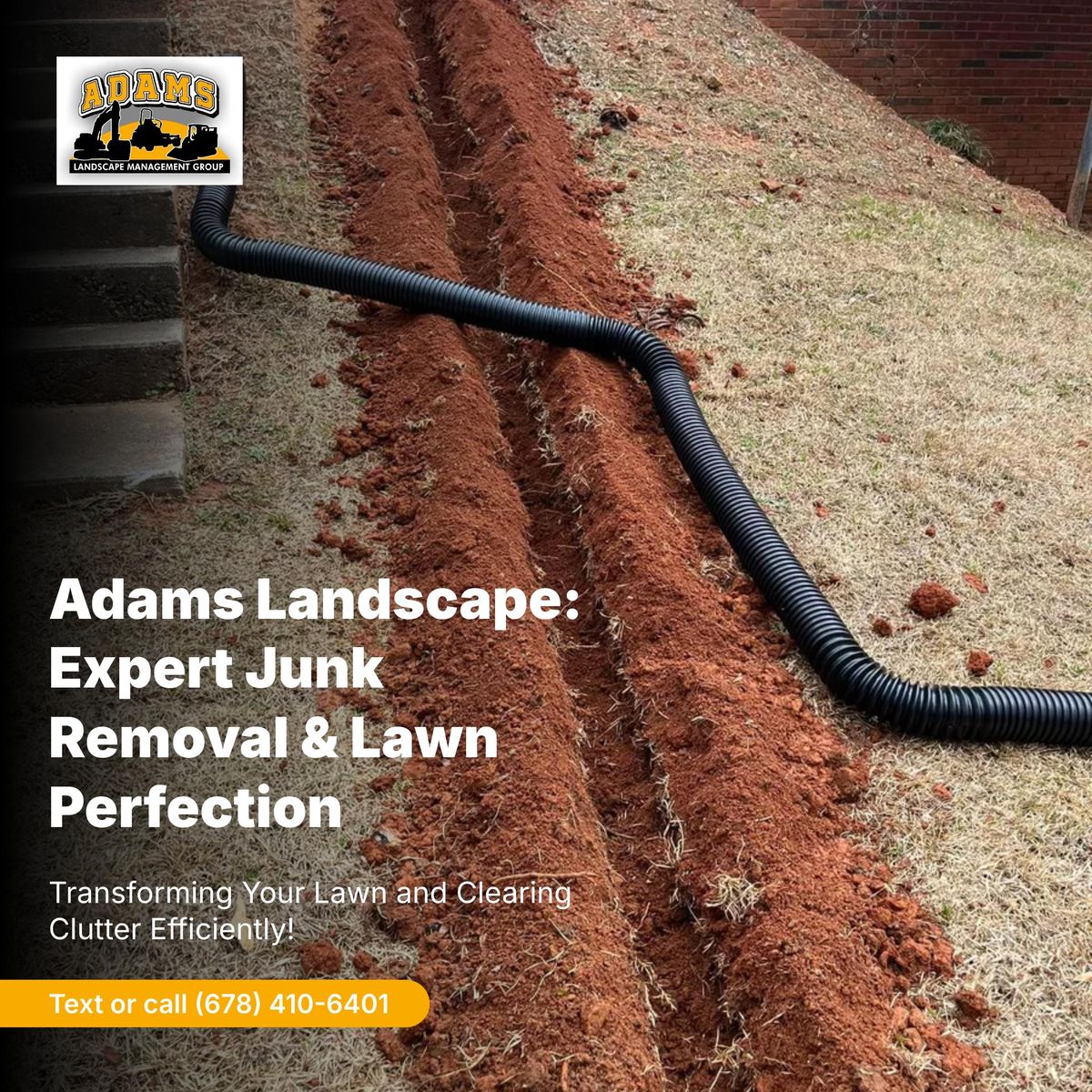 Grading and drainage for Adams Landscape Management Group LLC. in Loganville, GA