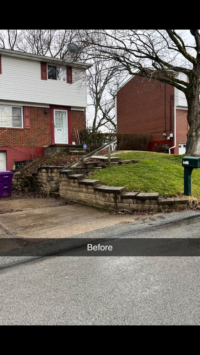 Retaining Wall Construction for Bakey's Concrete and Excavating in Pittsburgh, Pennsylvania