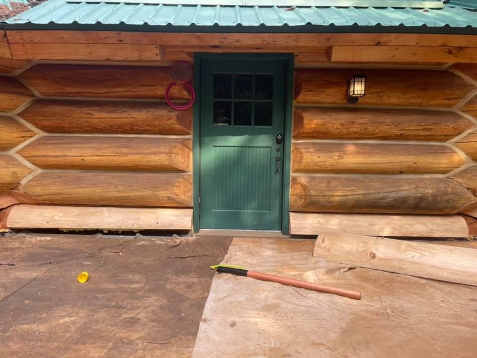 Sanding for True Blue Logworks LLC in Corvallis, MT