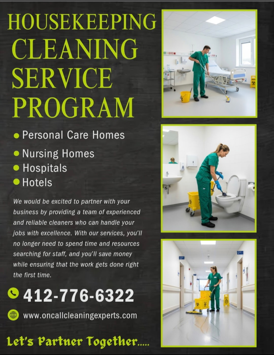 Standard Cleaning for On CALL Cleaning Experts in Pittsburgh, PA
