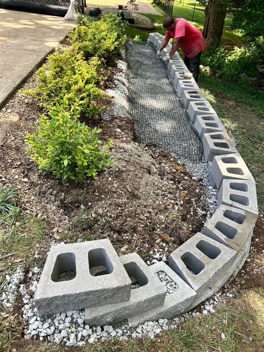 Retaining Wall Construction for Real Deal Lawn Care in Goodlettsville, TN