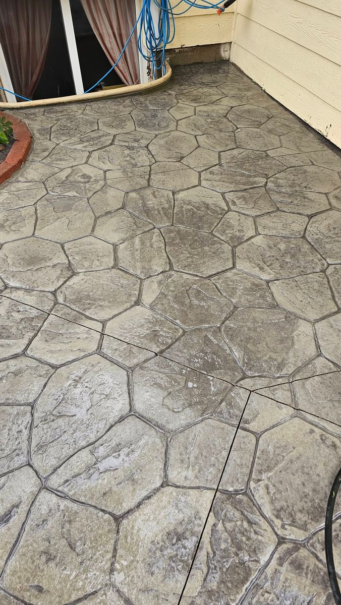 Stamped Concrete Installation for Gemini Construction & Excavating LLC in Evans, CO