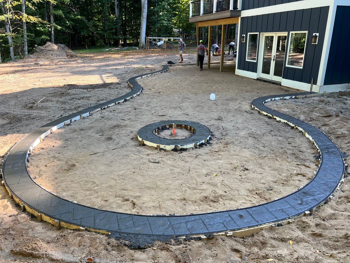 Stamped Concrete Installation for JR Concrete in Cadillac, MI