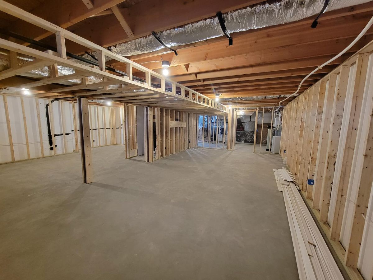 Basement Renovation for CV Construction LLC in Hebron, CT