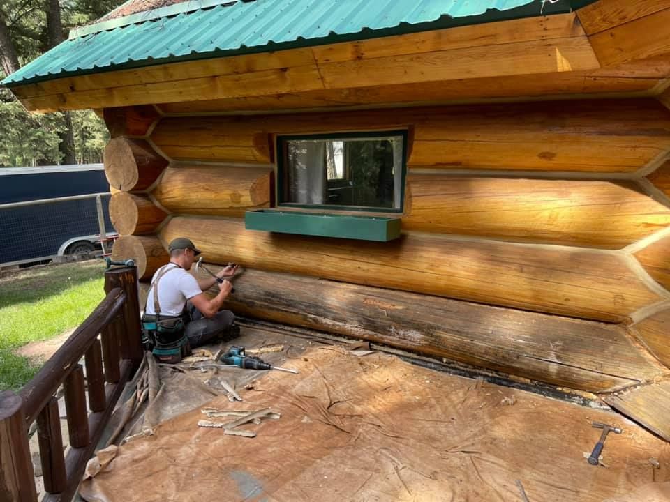 Log Home Chinking for True Blue Logworks LLC in Corvallis, MT