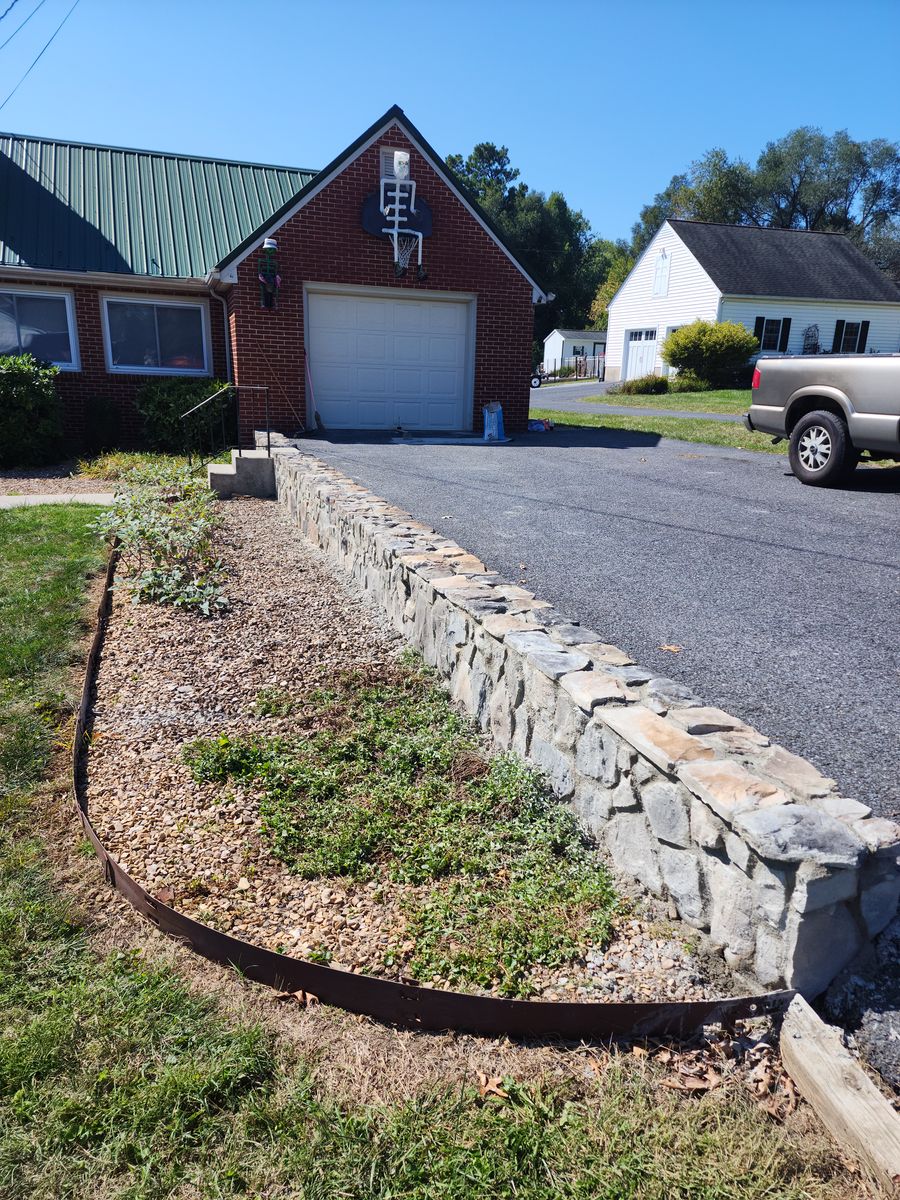 Veneer stone installation for Lakeside Landscaping  in Gordonsville, VA