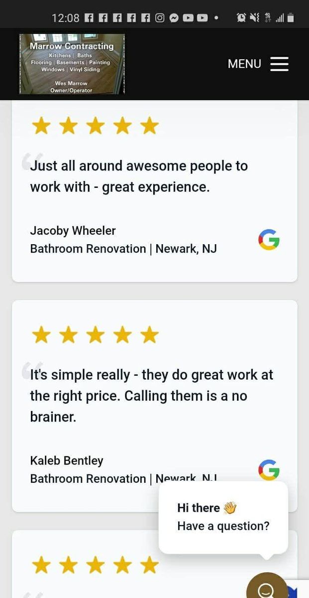 Bathroom Renovation for Marrow Contracting & Flooring LLC in Morristown, NJ