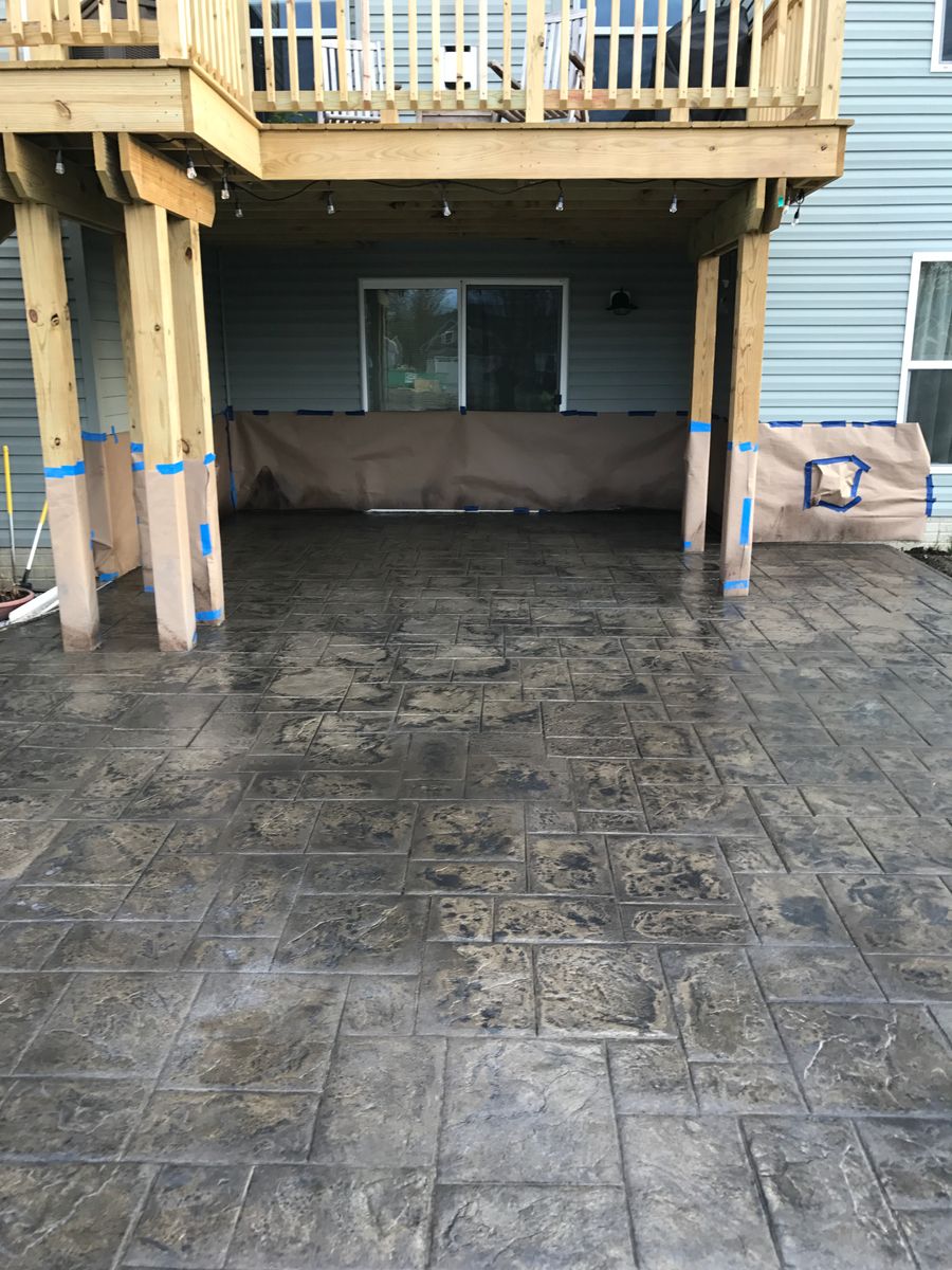 Stamped Concrete Installation for Lake Erie Companies in Grand River, OH